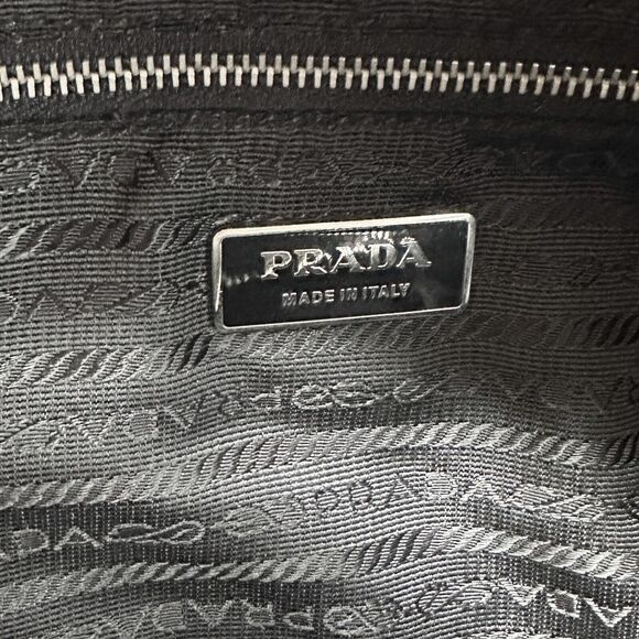 Prada Black Tessuto Nylon Tote Bag with Leather Trim – Triangle Logo - Picture 5 of 14
